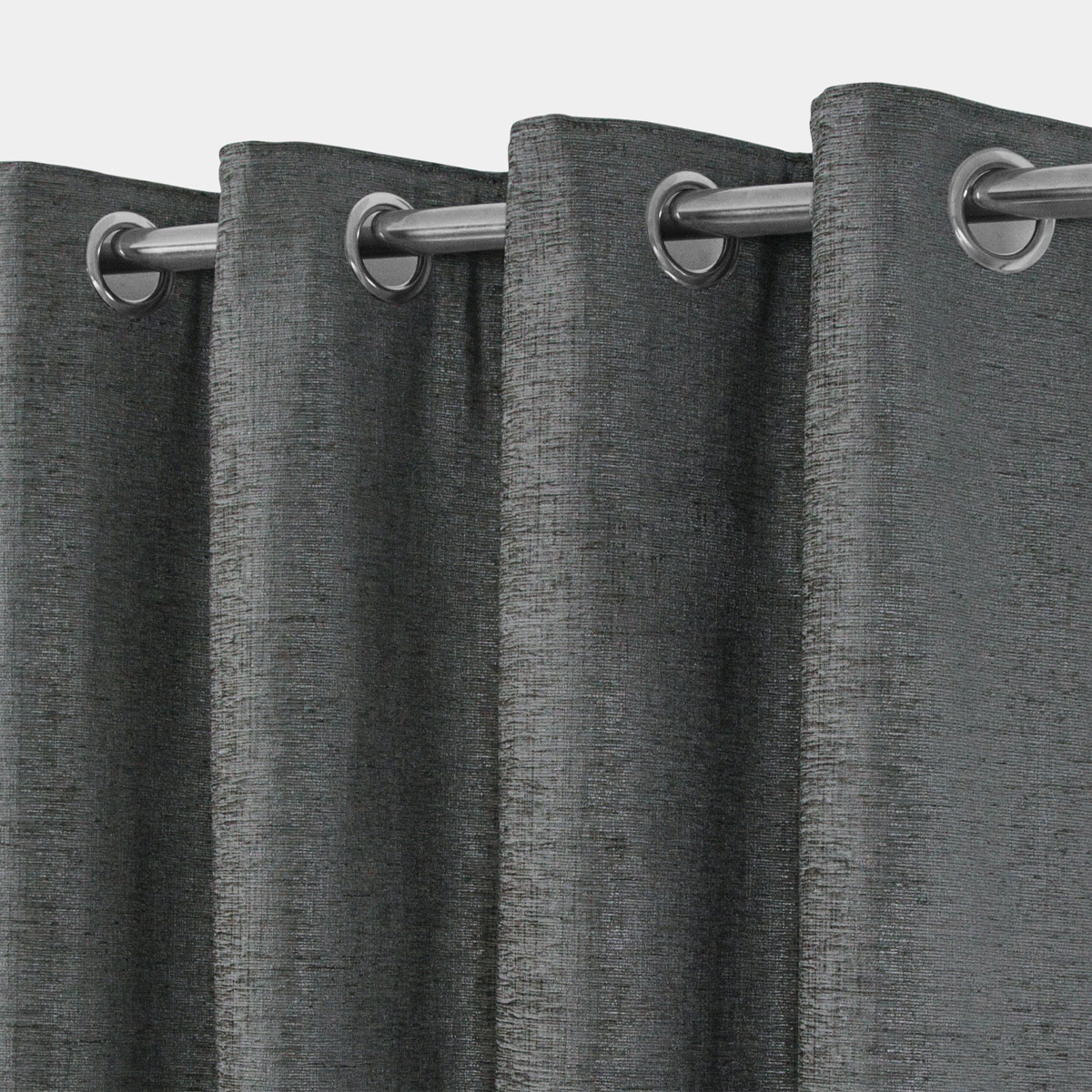 Belgravia Charcoal Blackout Ready Made Eyelet Curtains
