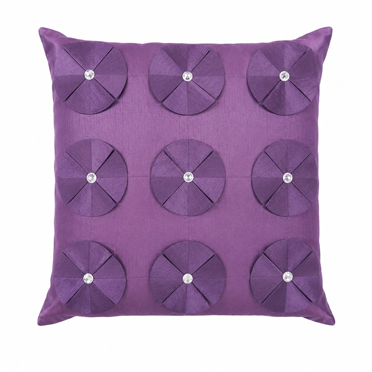 Diamante Plum Filled Cushion