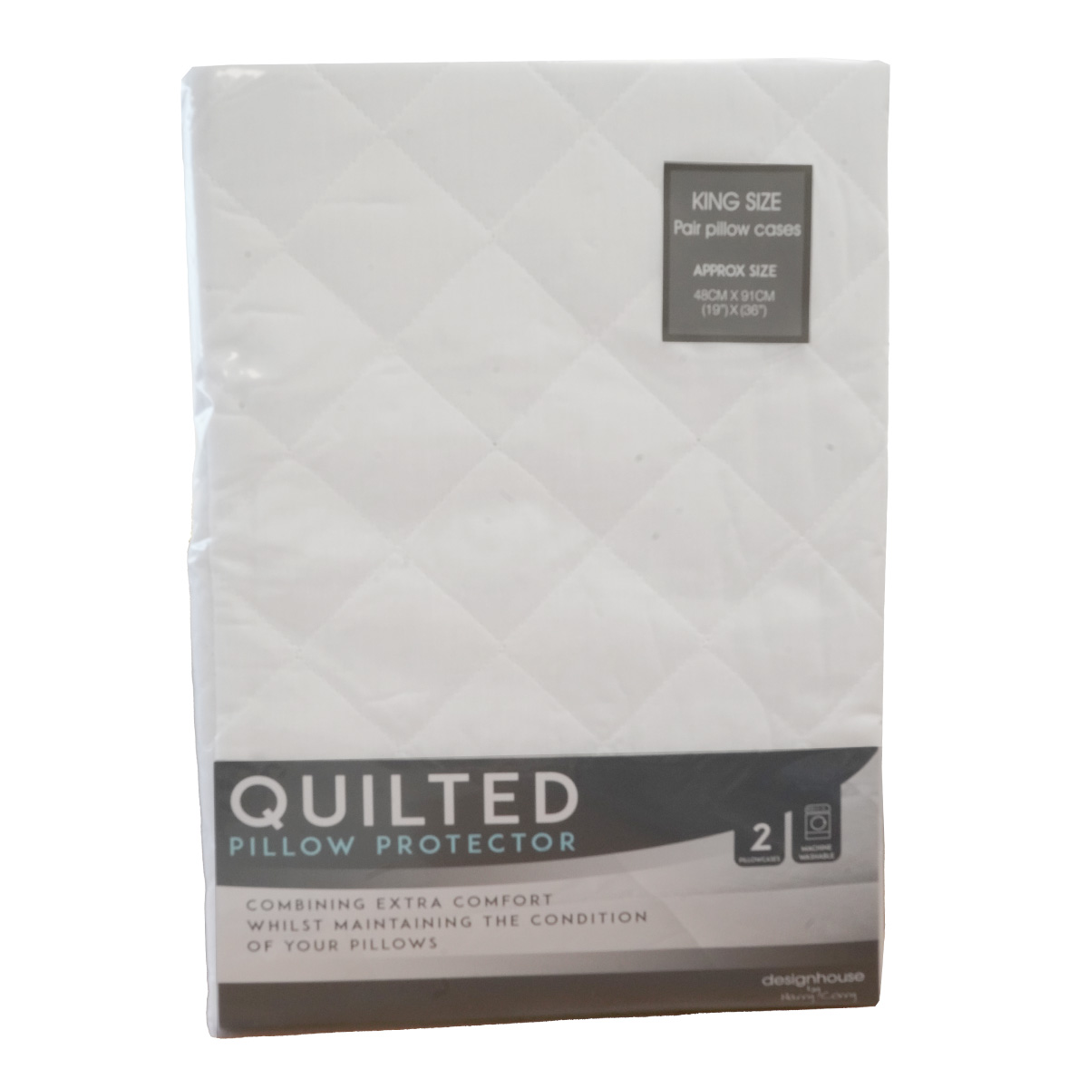 Quilted King Size Pillow Protector Pair