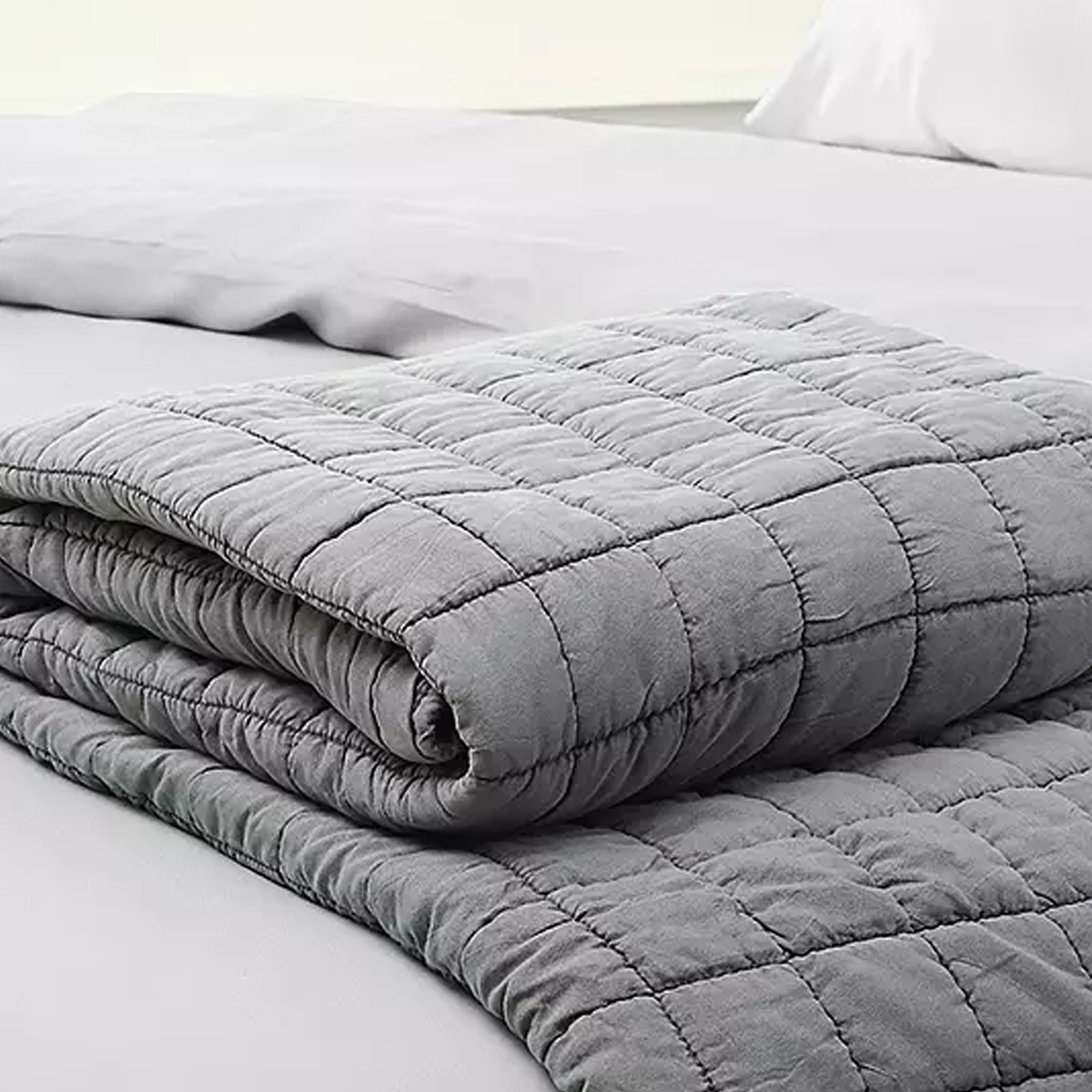 Quilted Waffle Charcoal Grey Bedspread 150x200cm