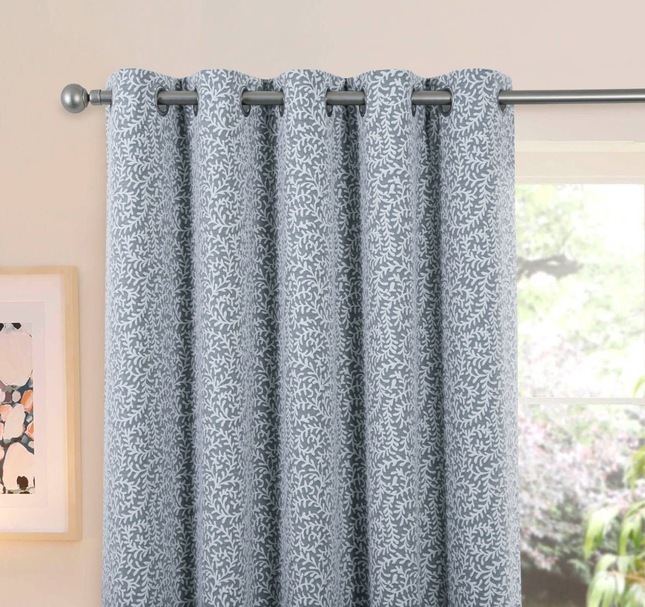 Raheny Grey Thermal Ready Made Eyelet Curtains