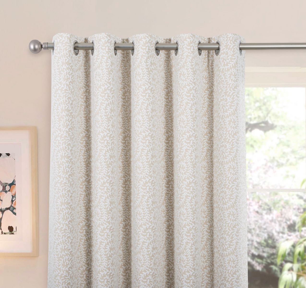 Raheny Natural Thermal Ready Made Eyelet Curtains