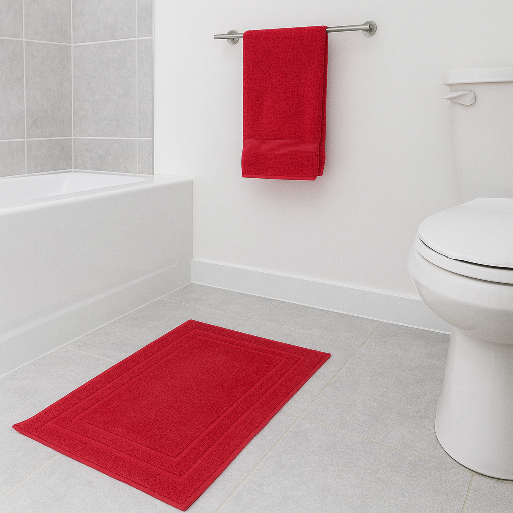 500gsm Zero Twist Red Bathmat
