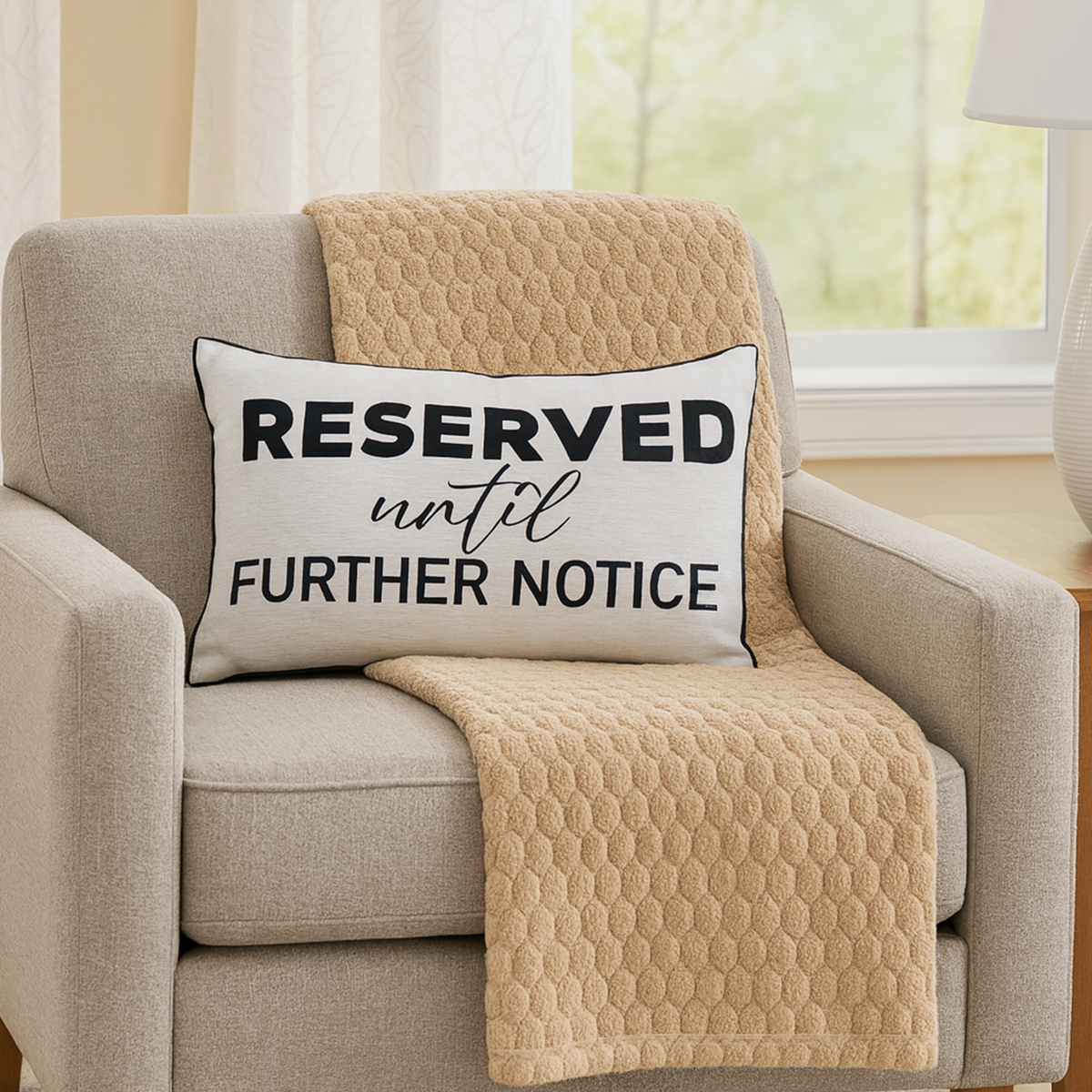 Reserved Natural Filled Cushion