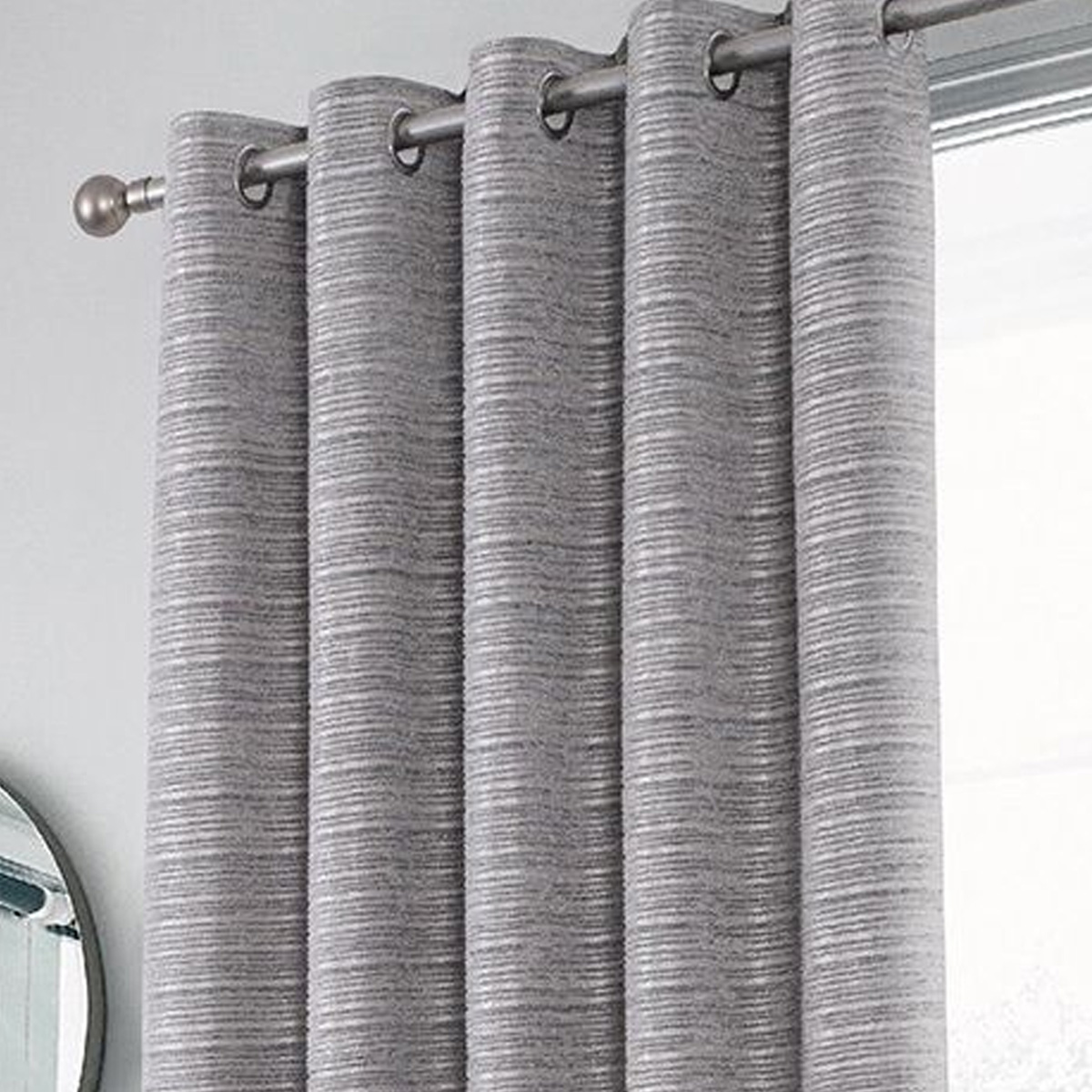 Treviso Silver Ready Made Eyelet Curtains