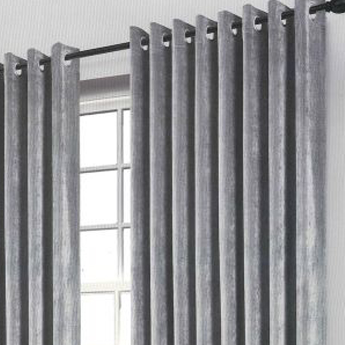 Riga 90 x 90 Grey Ready Made Eyelet Curtains