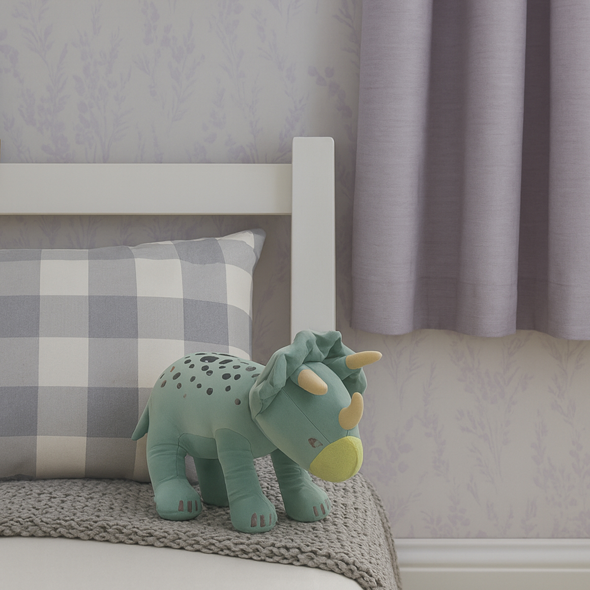 Robbie the Rhino Green Cushion