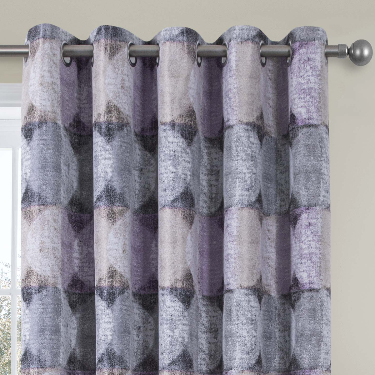 Rondo Purple Ready Made Eyelet Curtains