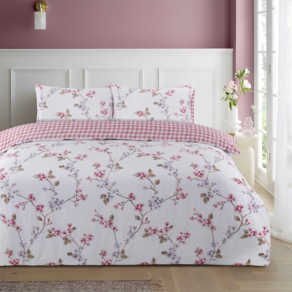Rosanne Pink Cotton Rich Duvet Cover Set