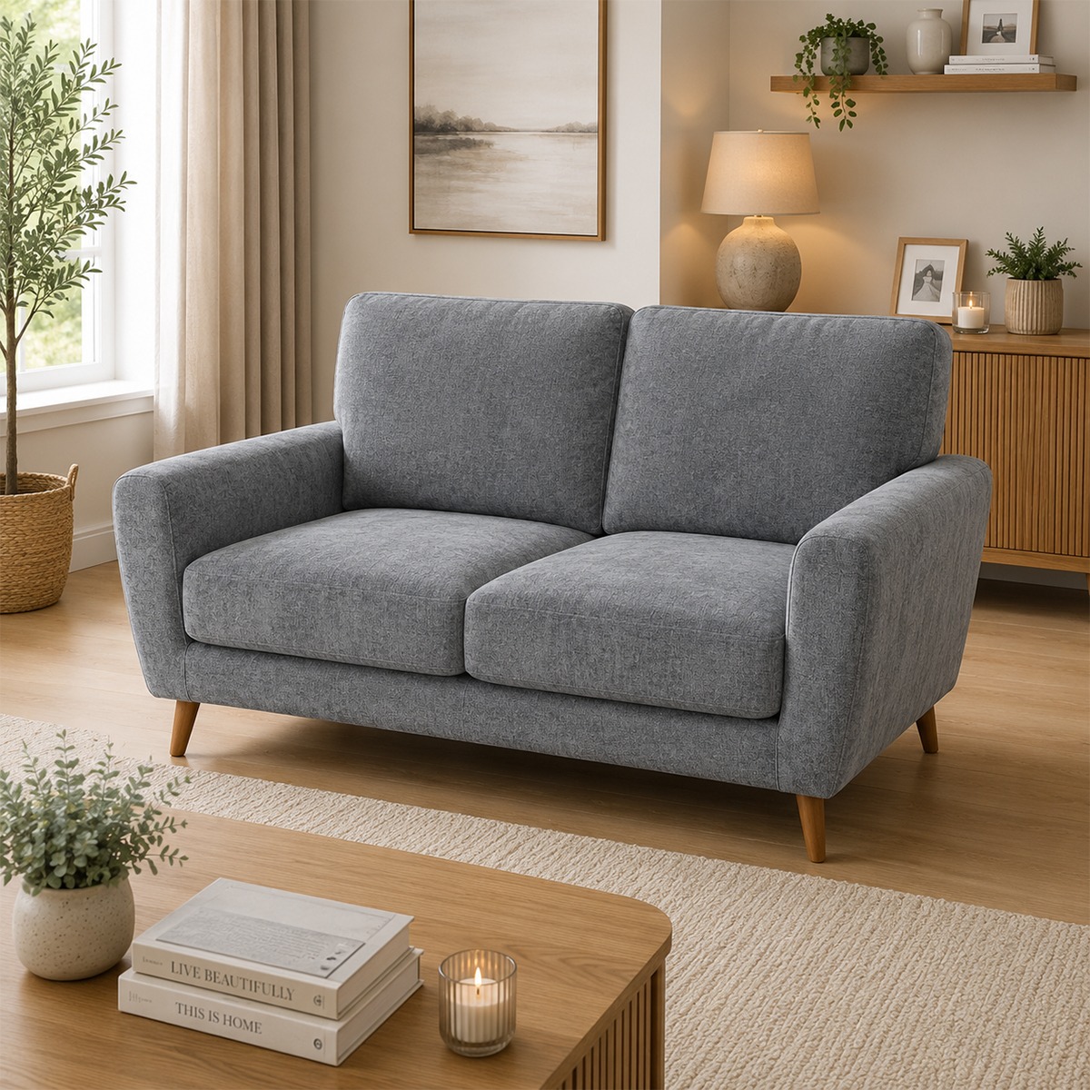 Rosie Sofa Grey 2 Seater Sofa