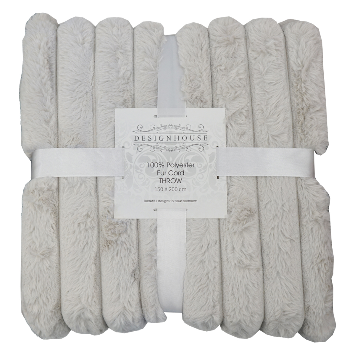 Rupert Grey Fur Cord Throw 150x200cm