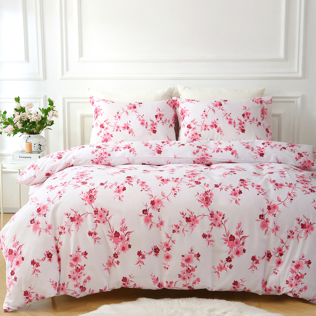 Sakura Blossom Pink Cotton Mix Duvet Cover Set