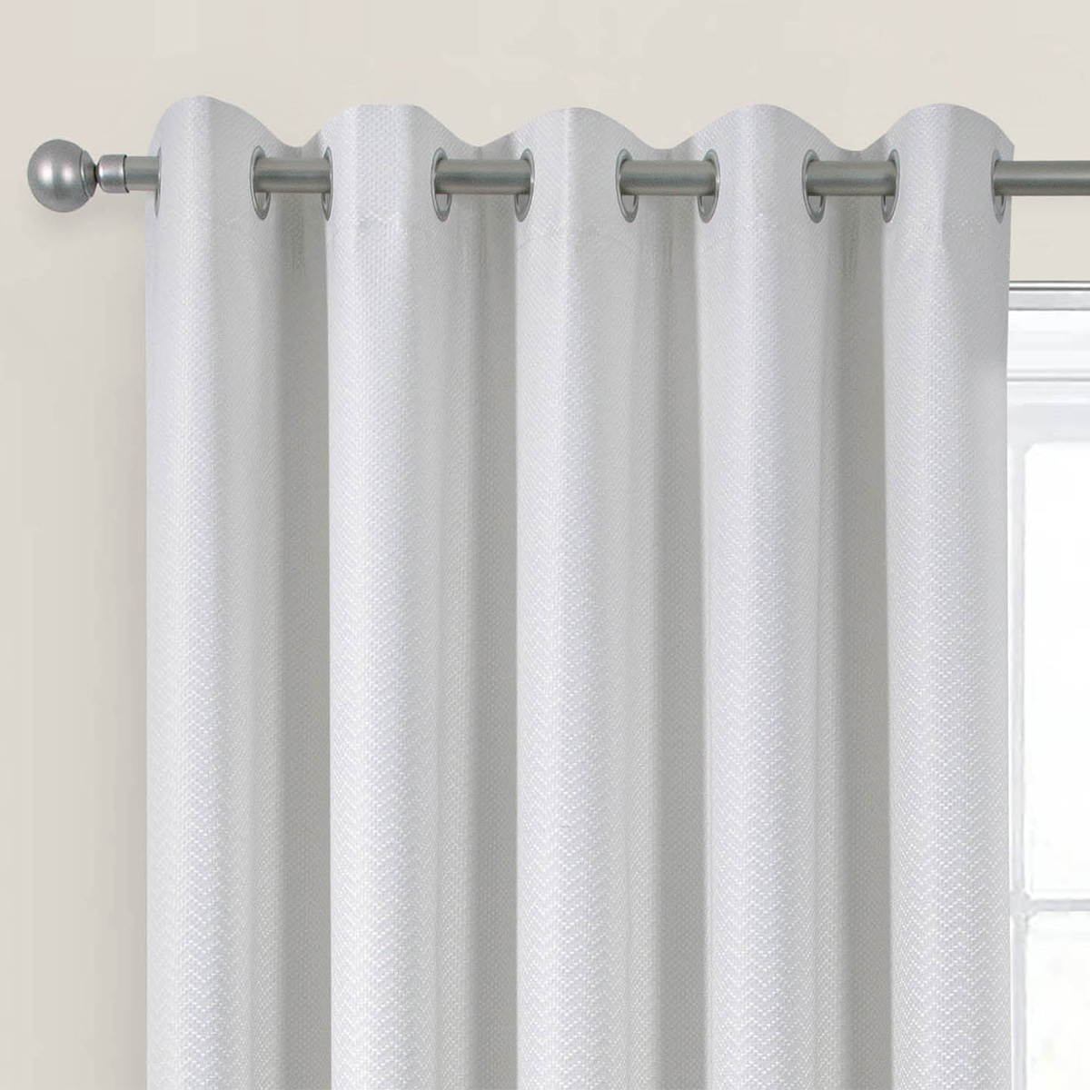 Serene White Blackout Ready Made Eyelet Curtains