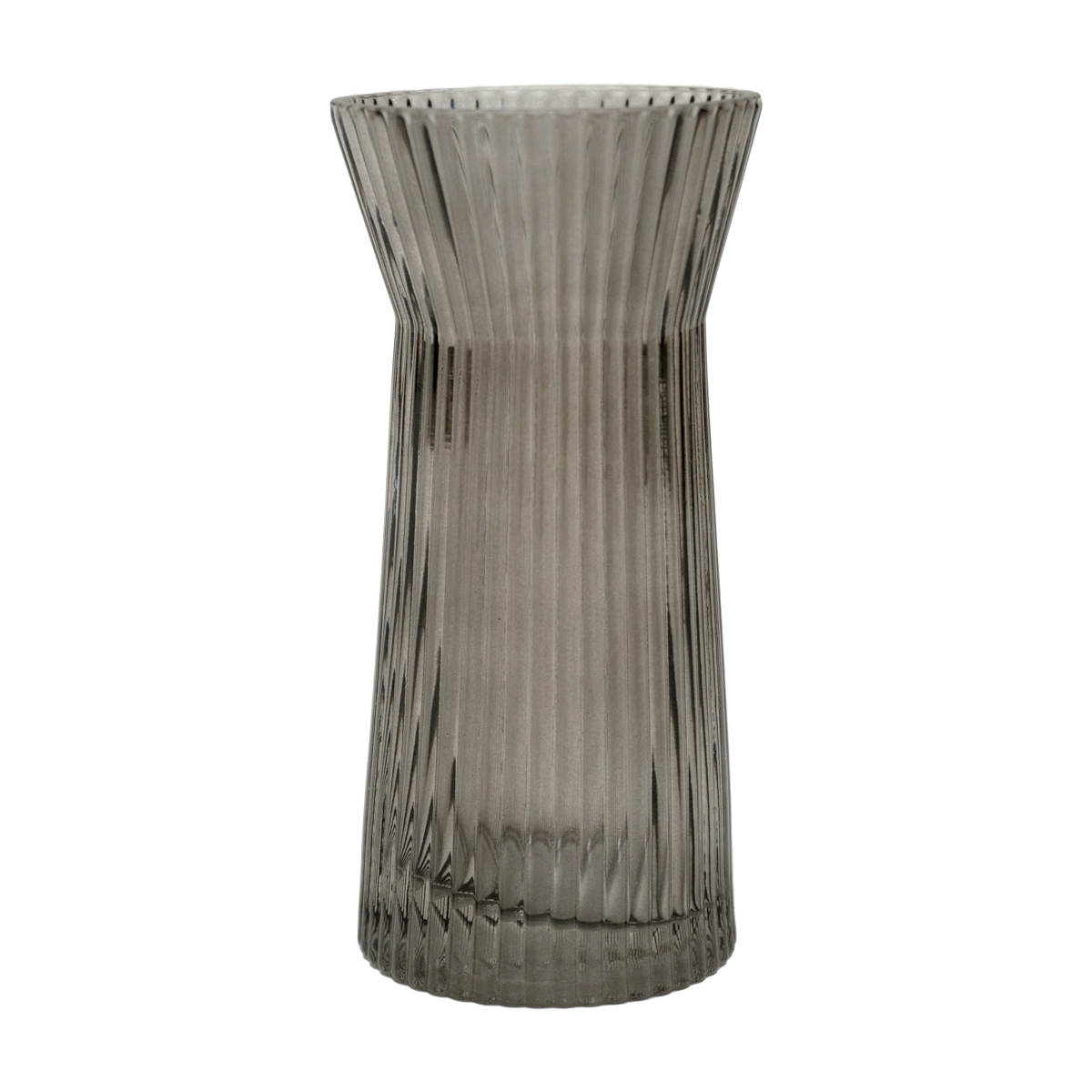 Small Grey Ridged Vase