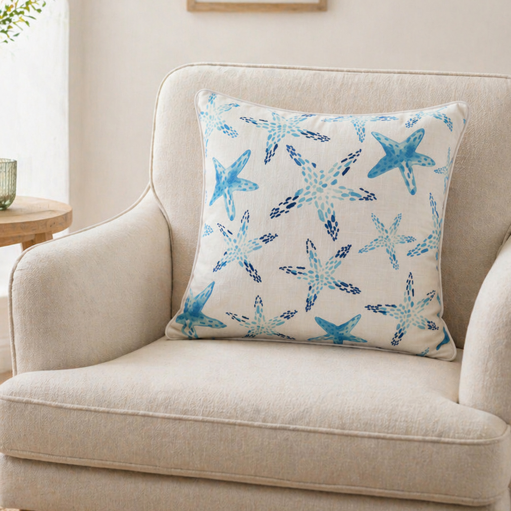 Star Fish Blue Cushion Cover