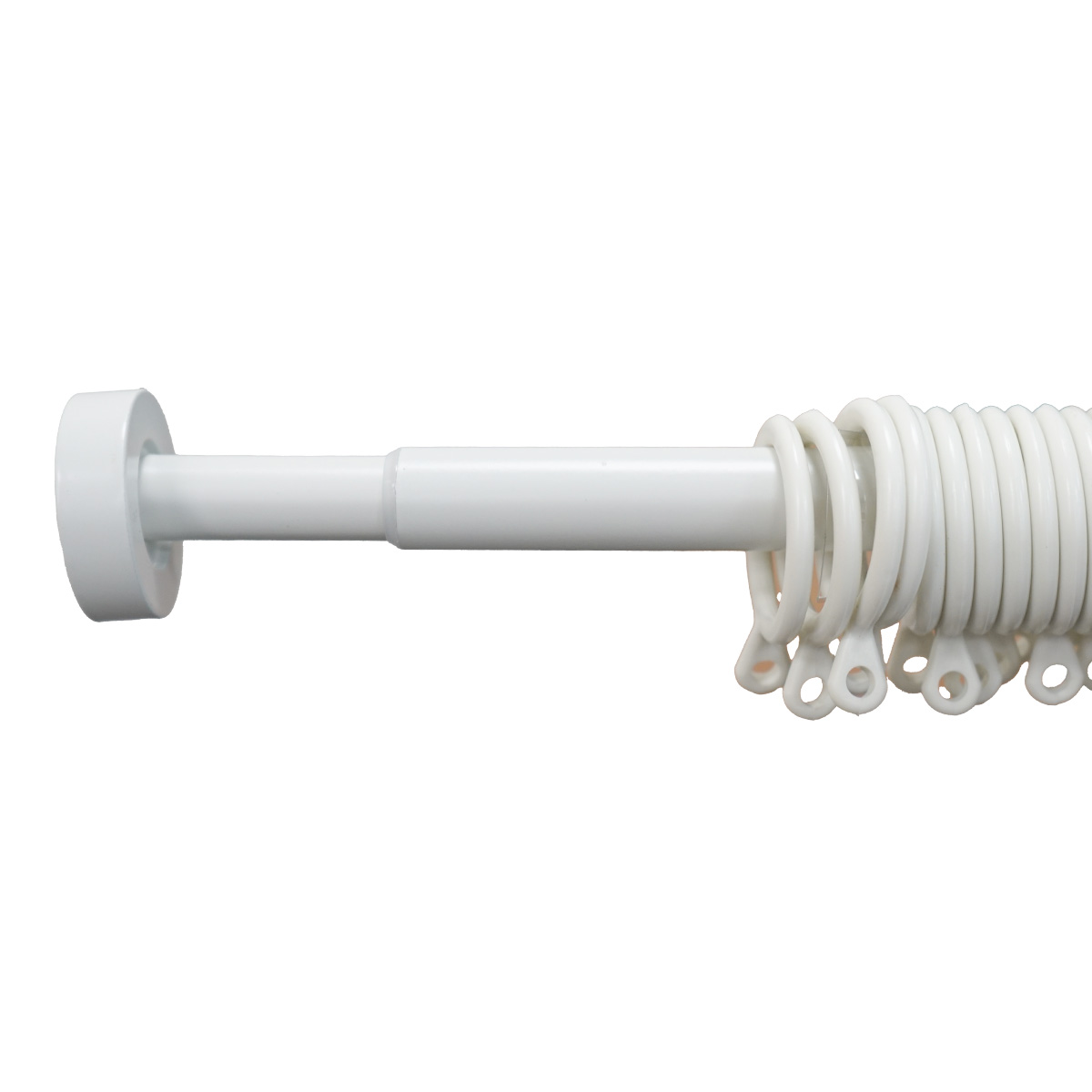 Stud 13/16mm Cream Extendible Curtain Pole 1.2-2.1m