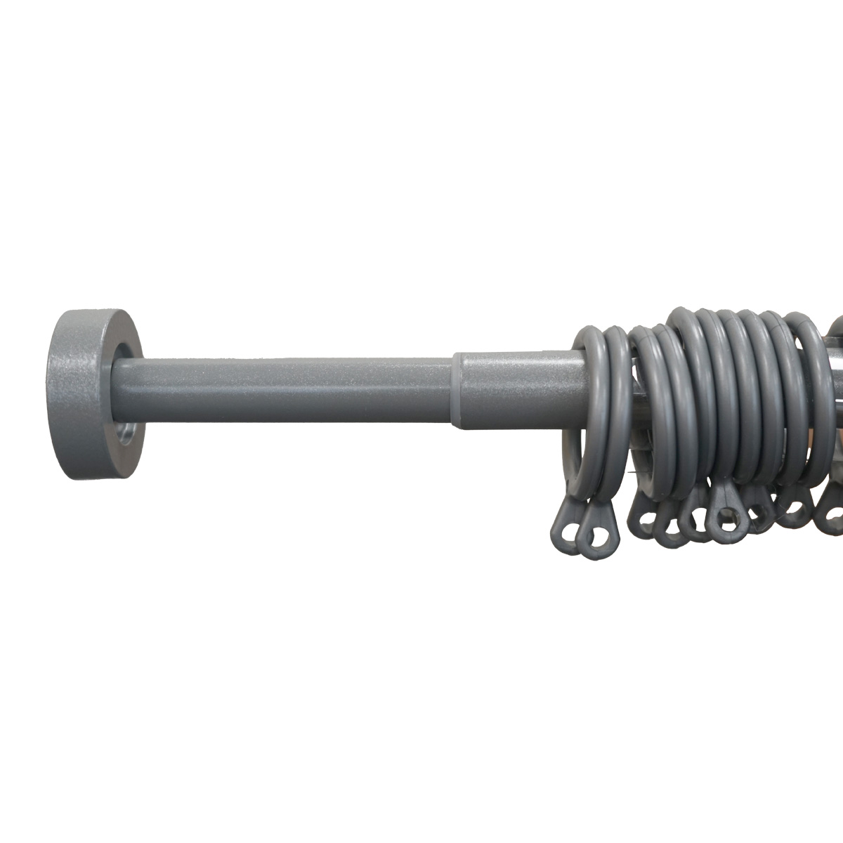 Stud 13/16mm Silver Extendible Curtain Pole 1.2-2.1m