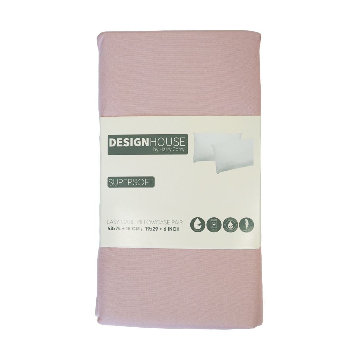 Supersoft Easy Care Pink Brushed Polyester Pillowcase Pair