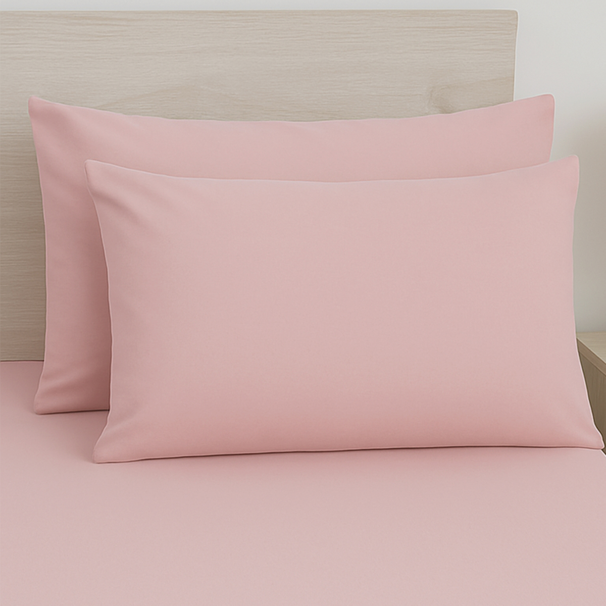 Supersoft Easy Care Pink Brushed Polyester Pillowcase Pair