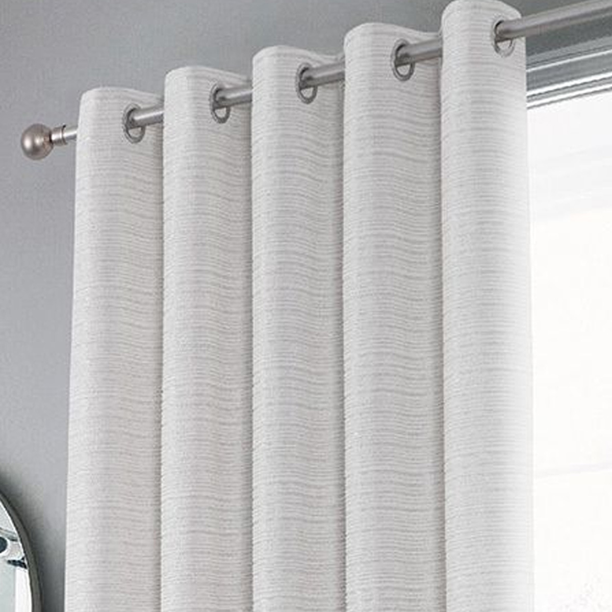 Treviso Natural Ready Made Eyelet Curtains