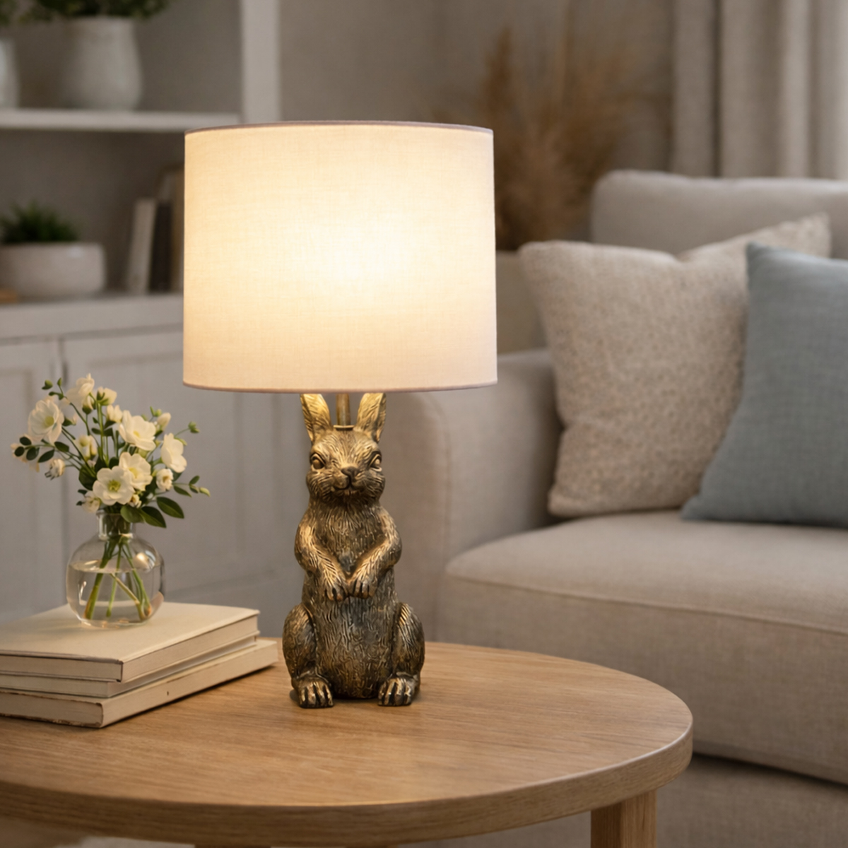 Thumper Pewter Table Lamp