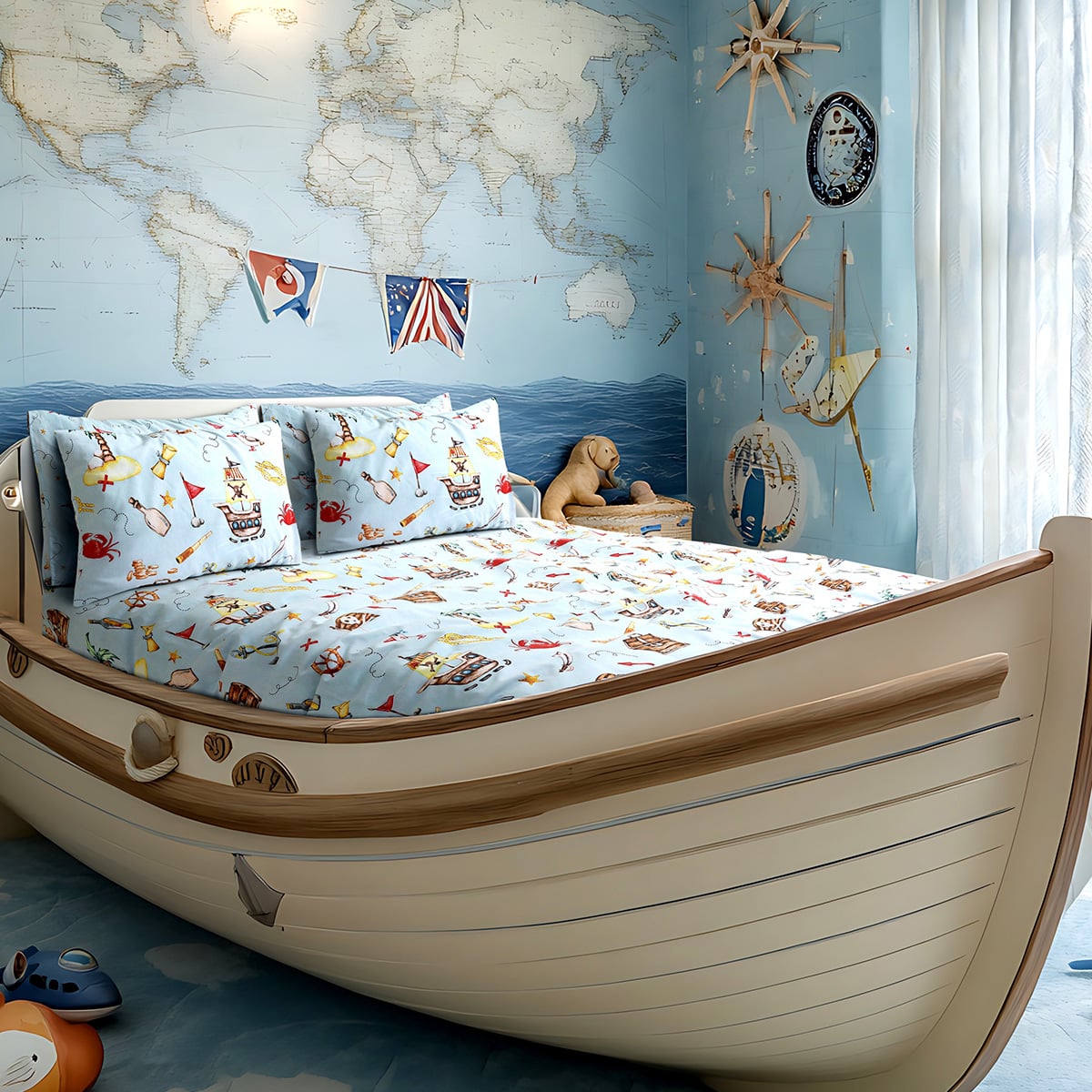 Treasure Blue Cotton Rich Duvet Cover Set