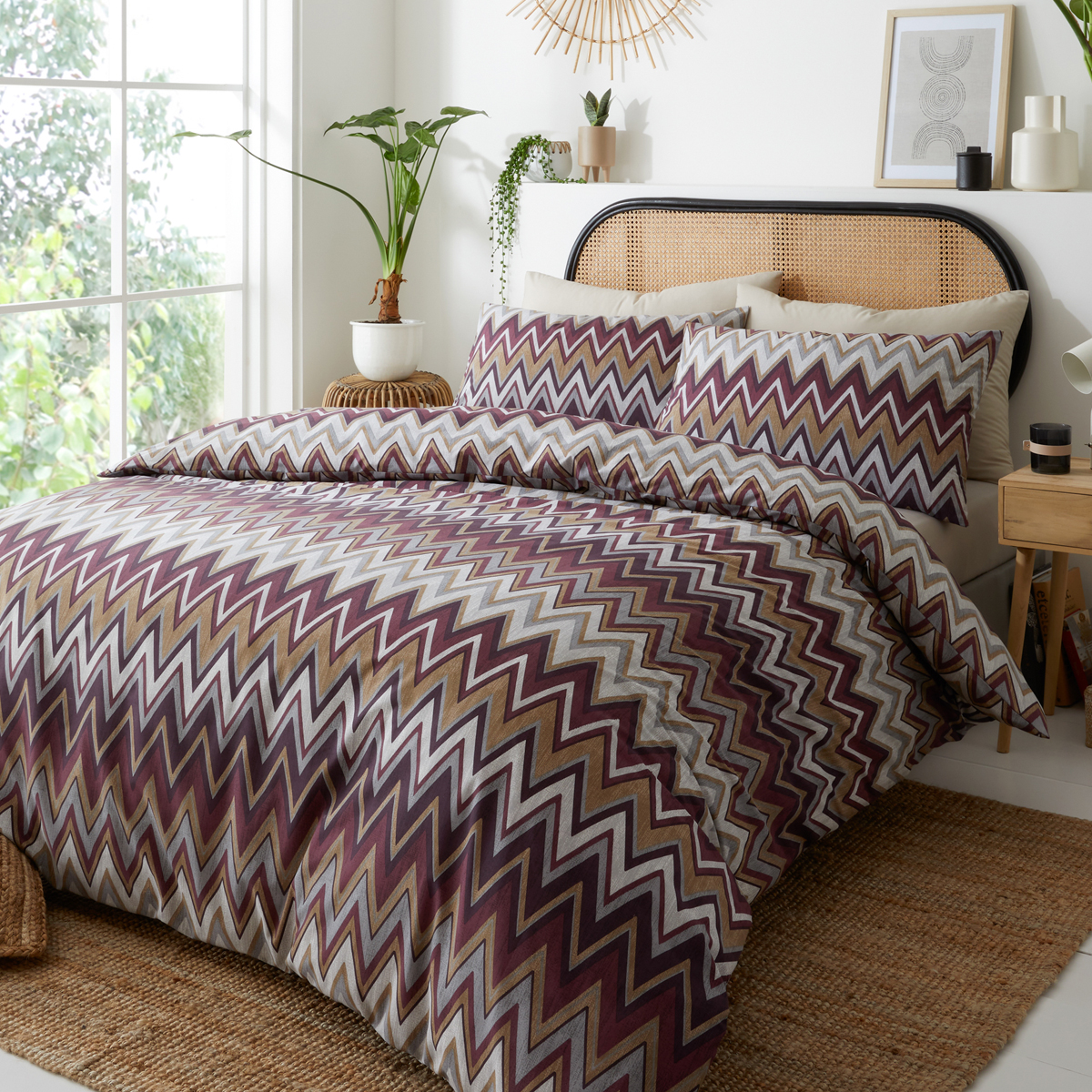 Tyler Plum Cotton Mix Duvet Cover Set