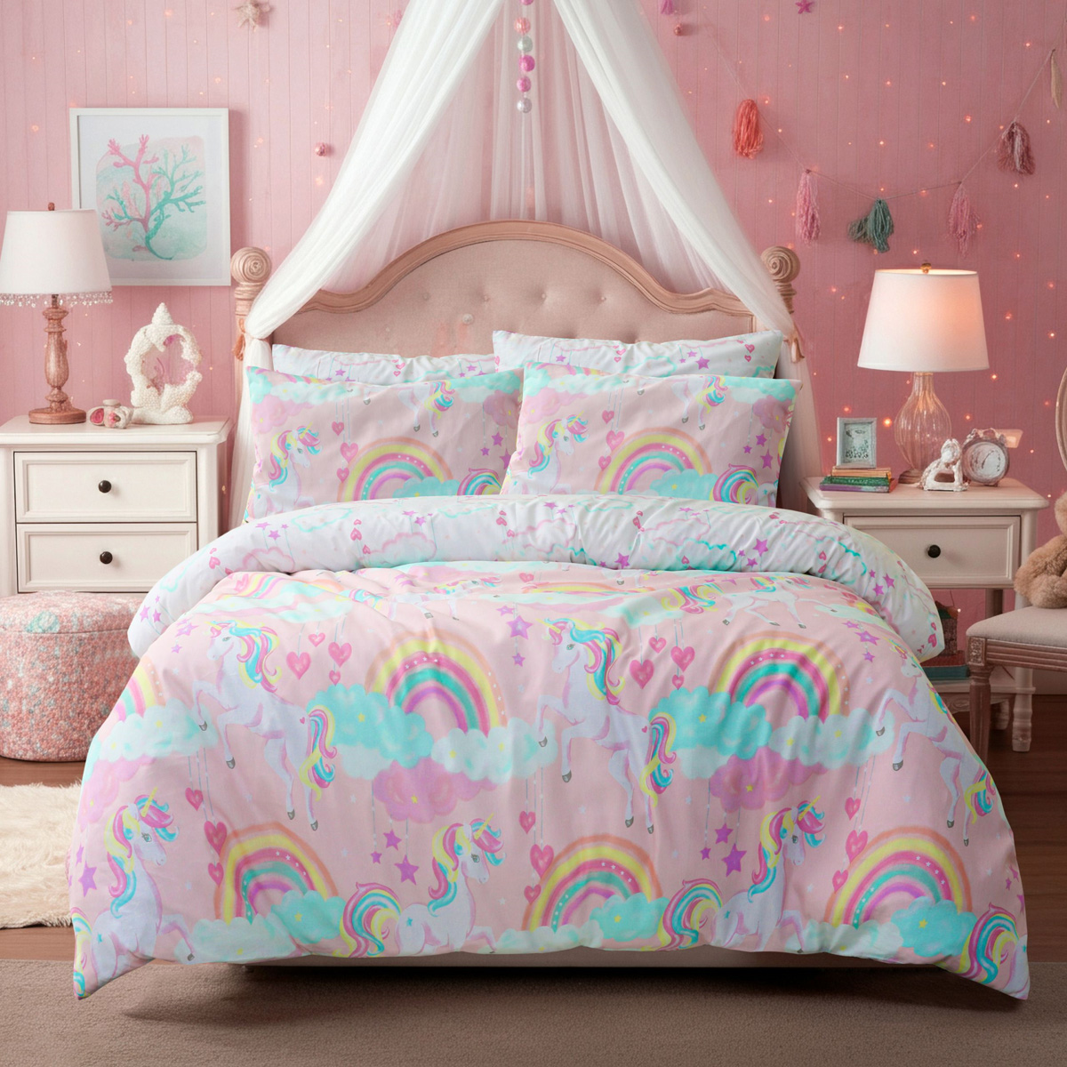 Unicorn Pink Cotton Rich Duvet Cover Set