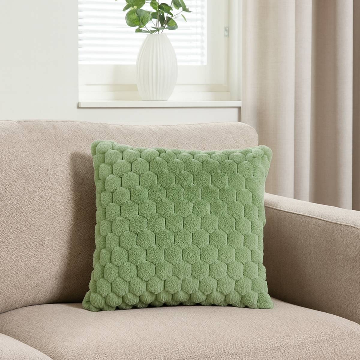 Popcorn Olive Filled Cushion