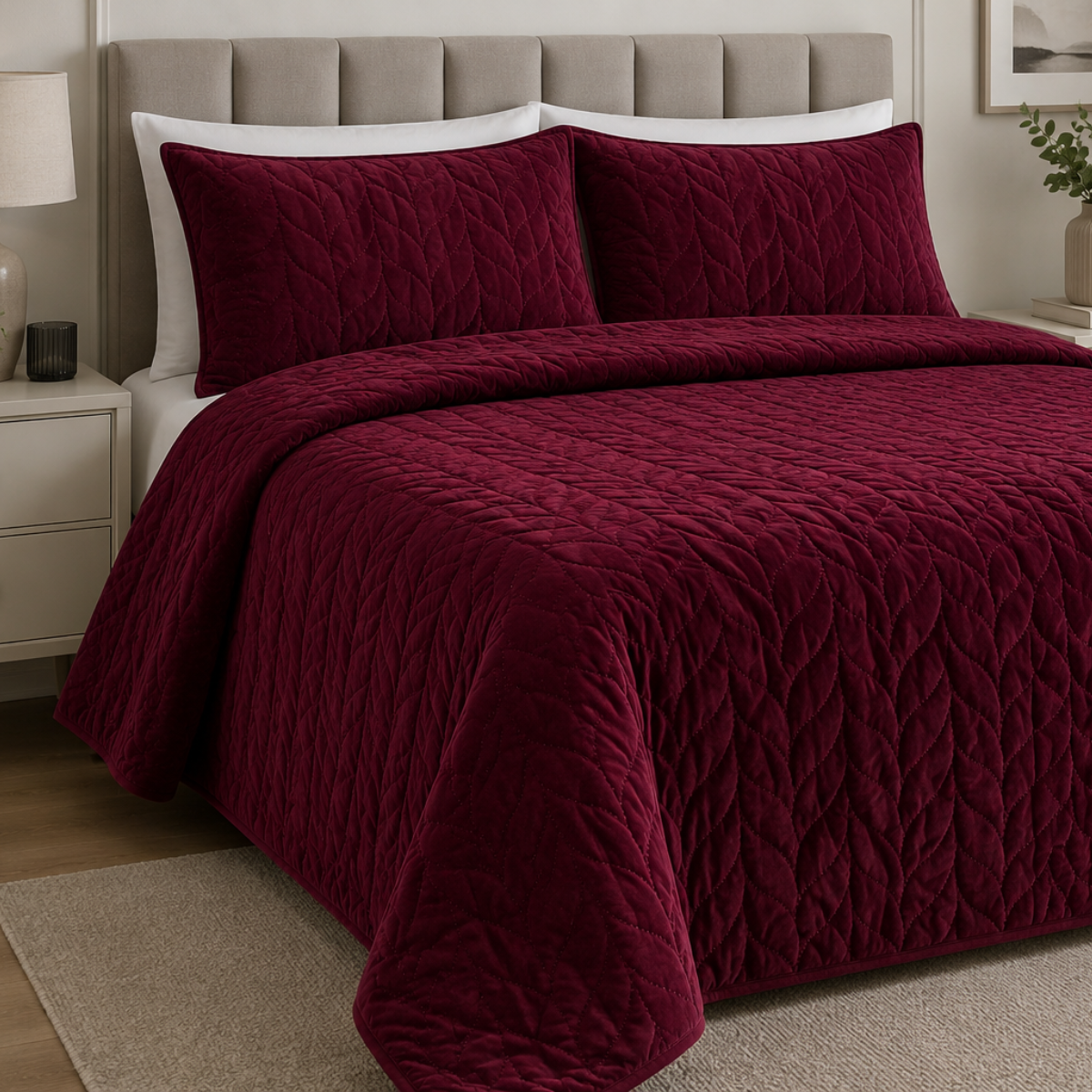 Juliette Bordeaux Bedspread 200x240cm