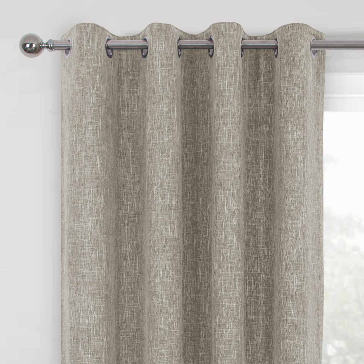 Valetta 90 x 87 Natural Blackout Ready Made Eyelet Curtains