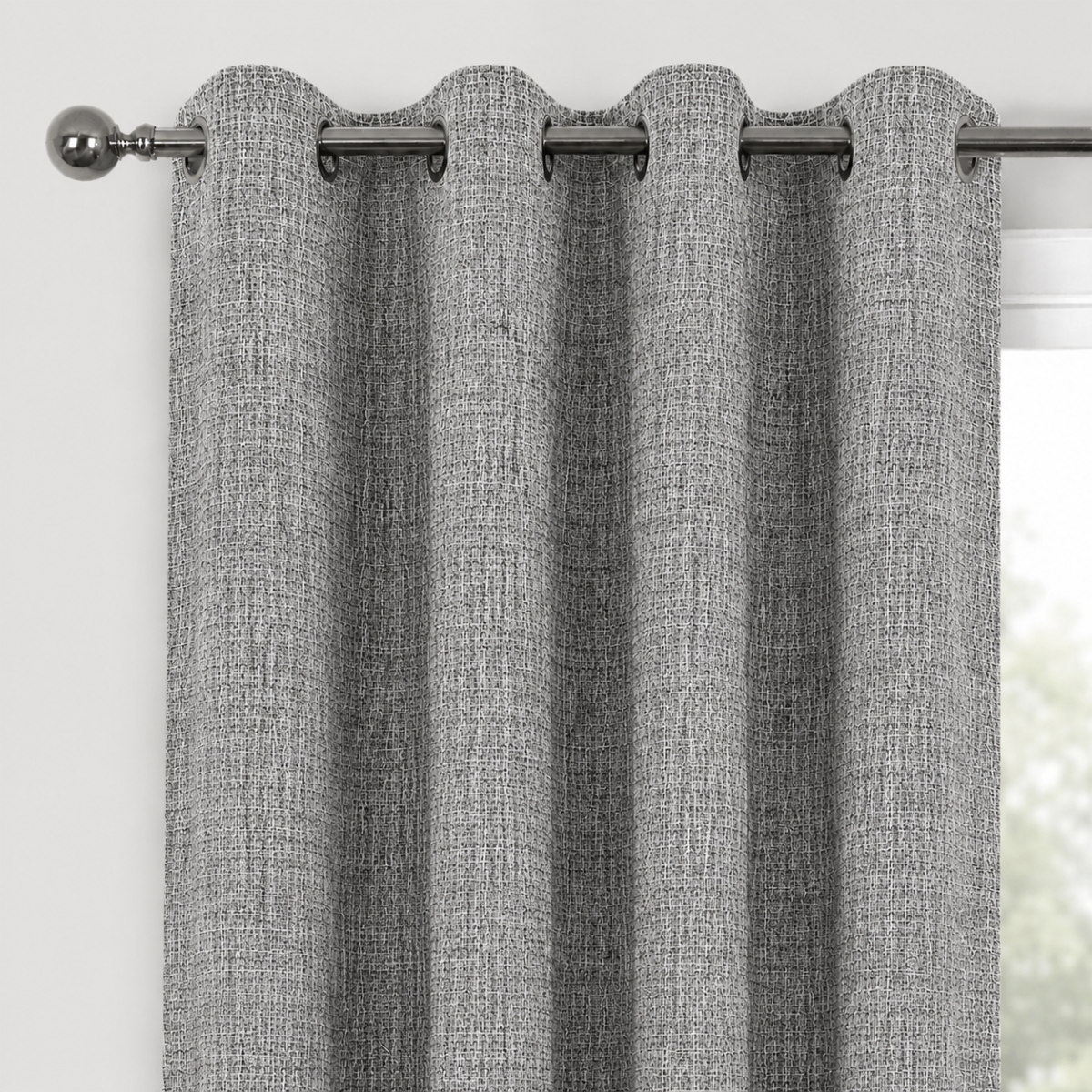 Valetta 90 x 87 Silver Blackout Ready Made Eyelet Curtains