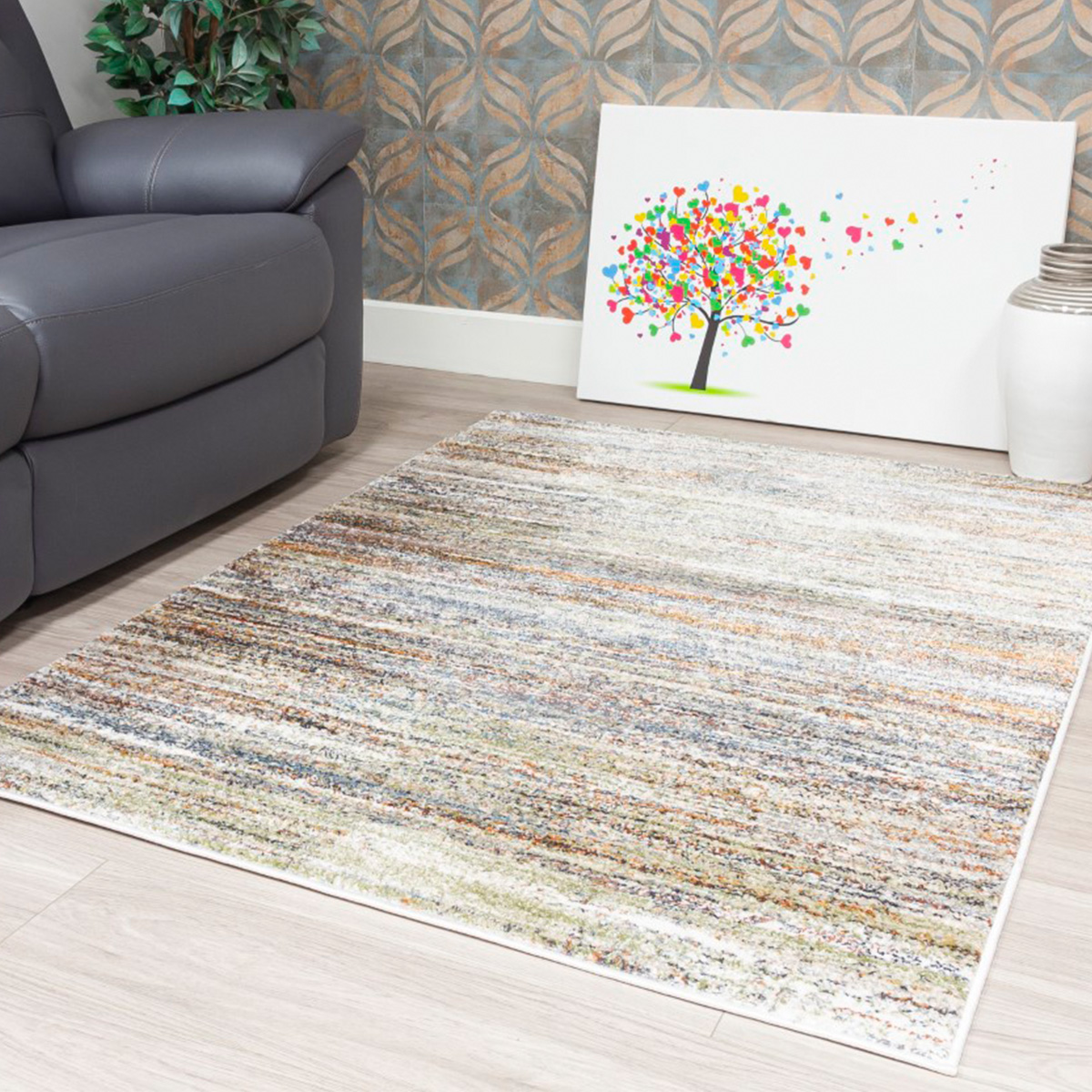 Verdi Brushstrokes Multicoloured Rug