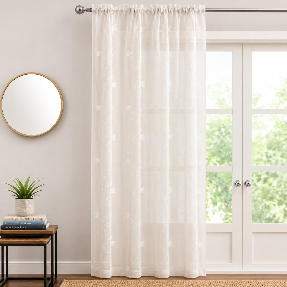Vine Cream Voile Panel