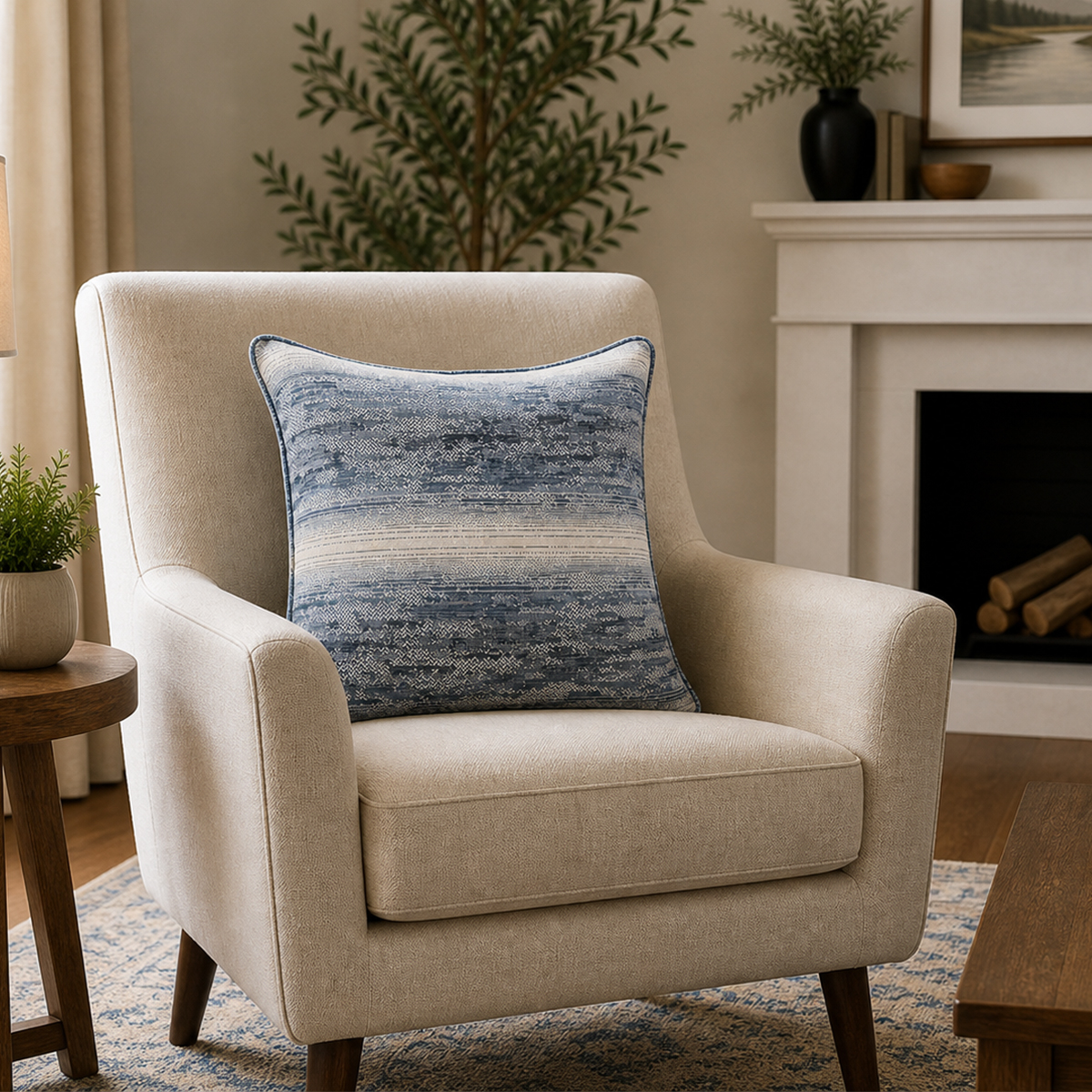 Visage Blue Cushion Cover