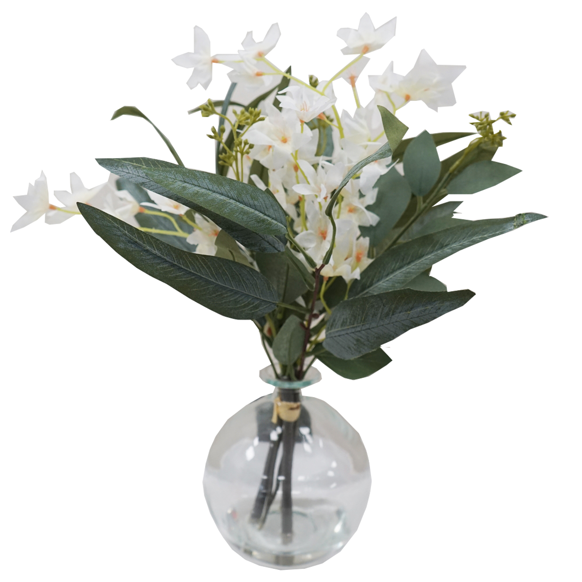 White Jasmine in Glass Vase