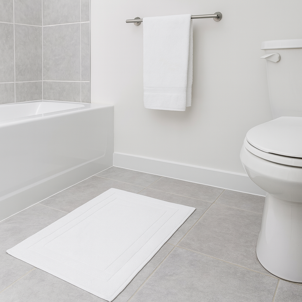 500gsm Zero Twist White Bathmat