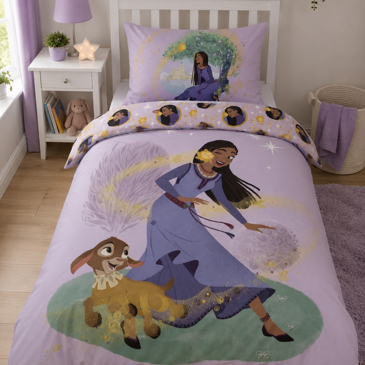 Wish Fairytale Lilac Cotton Rich Single Duvet Cover Set