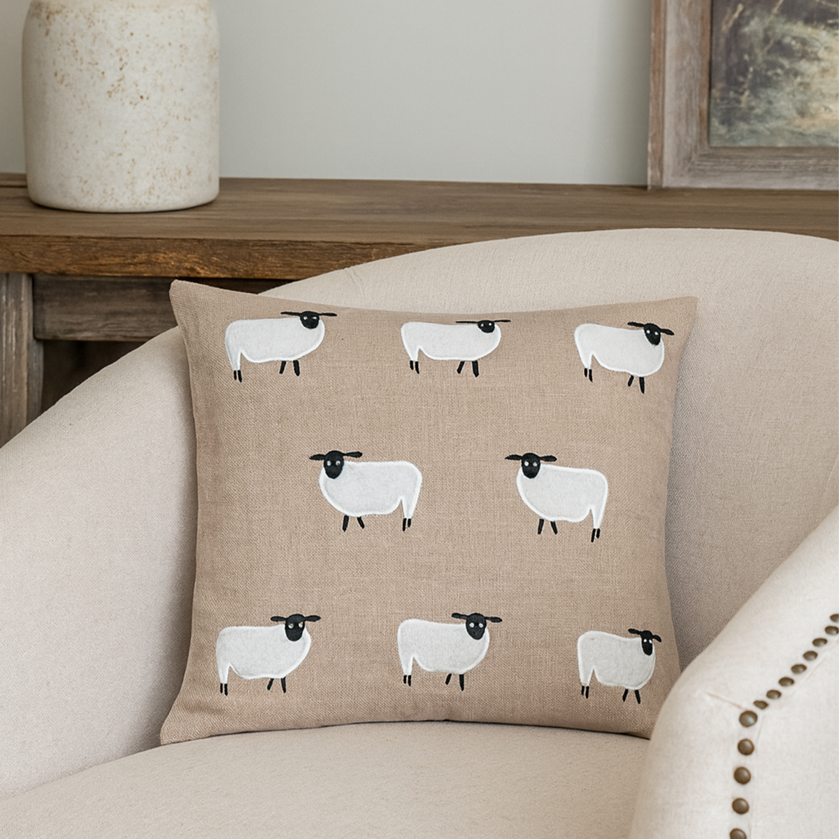 Woolly Natural Cushion Cover