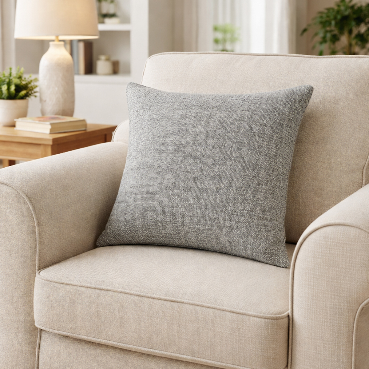 Zara Grey Filled Cushion