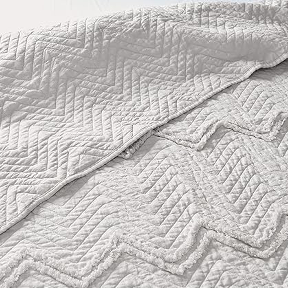 Zig Zag Natural Bedspread 150x200cm