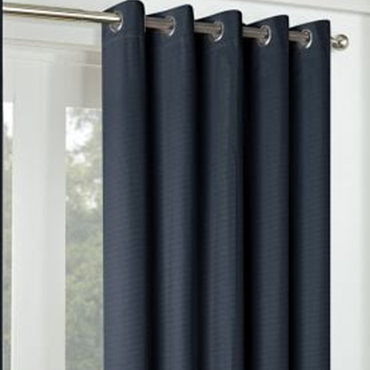 Zurich Navy 90x90 Ready Made Blackout Eyelet Curtains