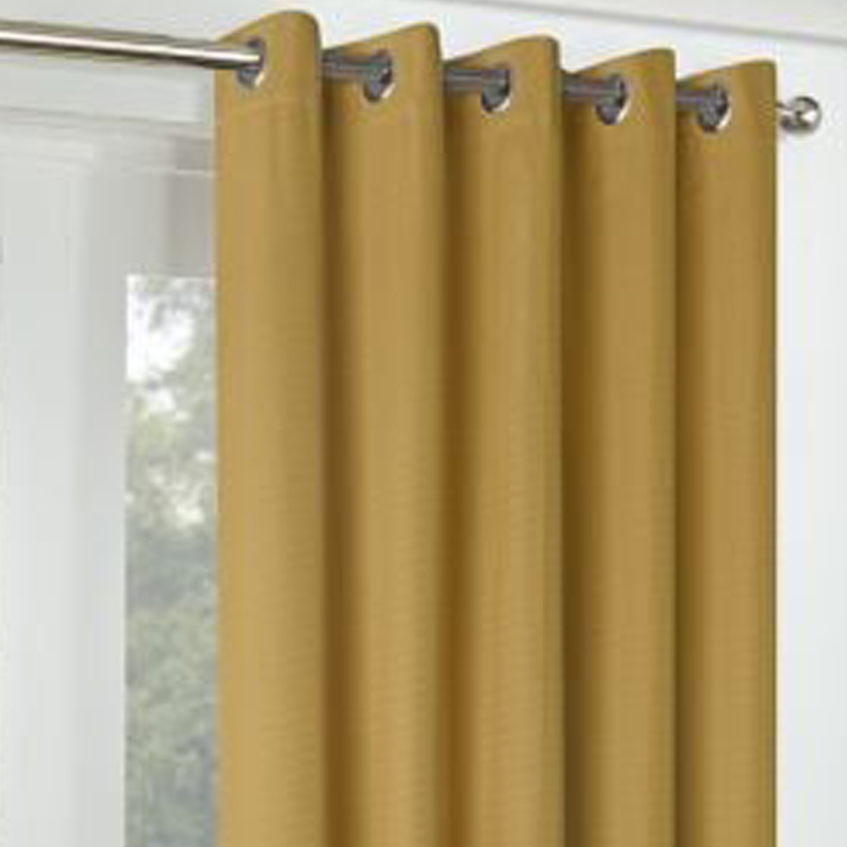 Zurich Ochre 90x90 Ready Made Blackout Eyelet Curtains