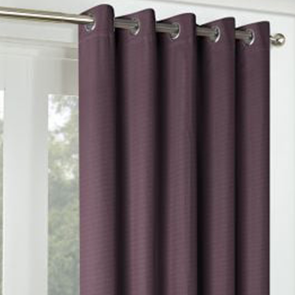 Zurich Plum Blackout Ready Made Eyelet Curtains