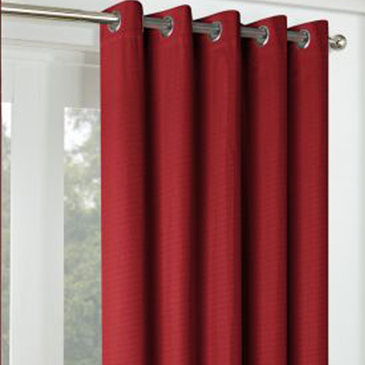 Zurich Red Blackout Ready Made Eyelet Curtains