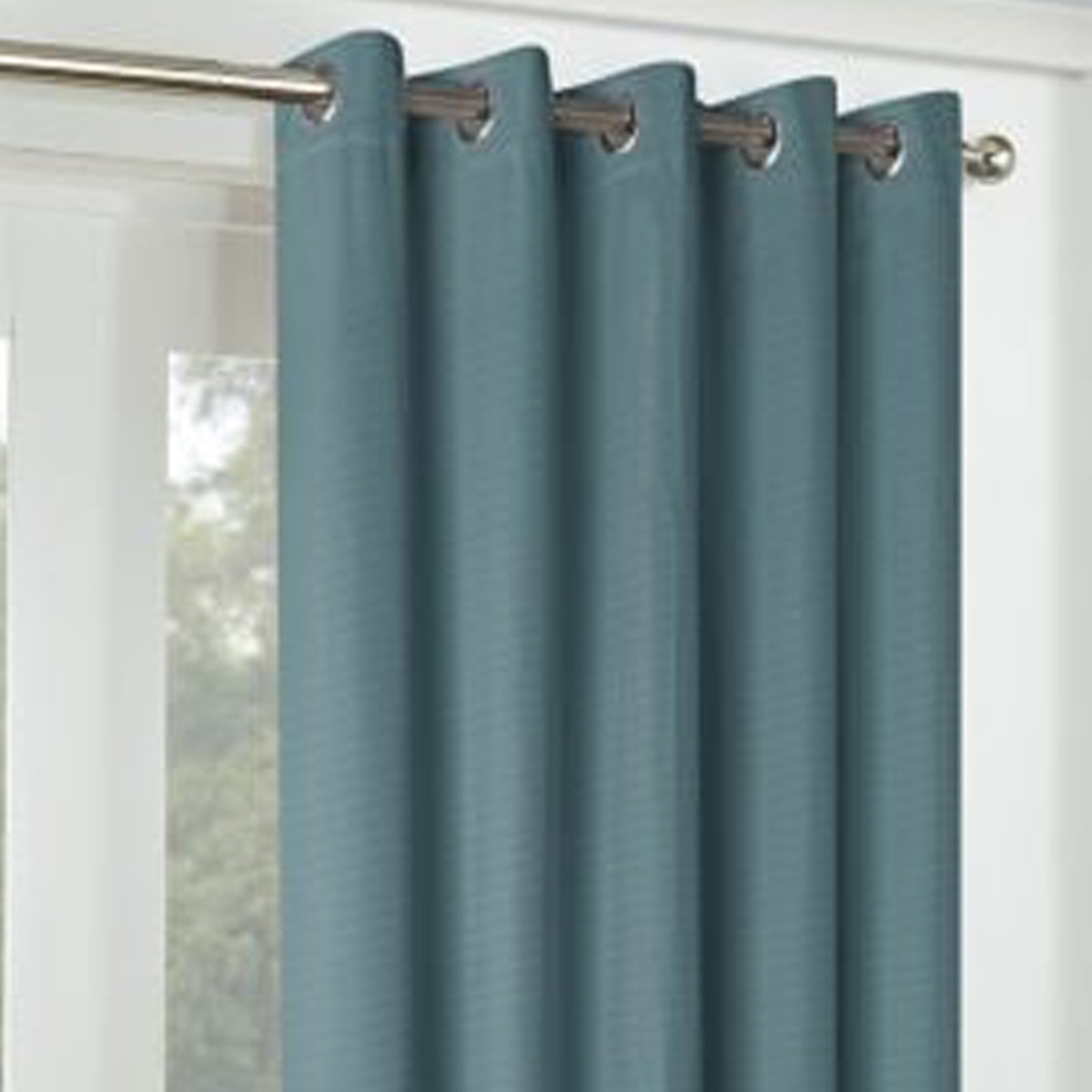 Zurich Teal Blackout Ready Made Eyelet Curtains